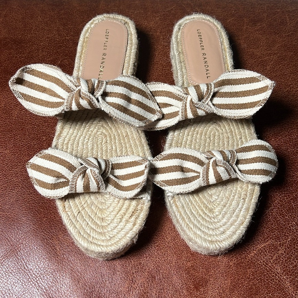 LOEFFLER RANDALL DAISY PLATFORM ESPADRILLE SANDALS, WOMEN’S SIZE 8.5-9 EU 39